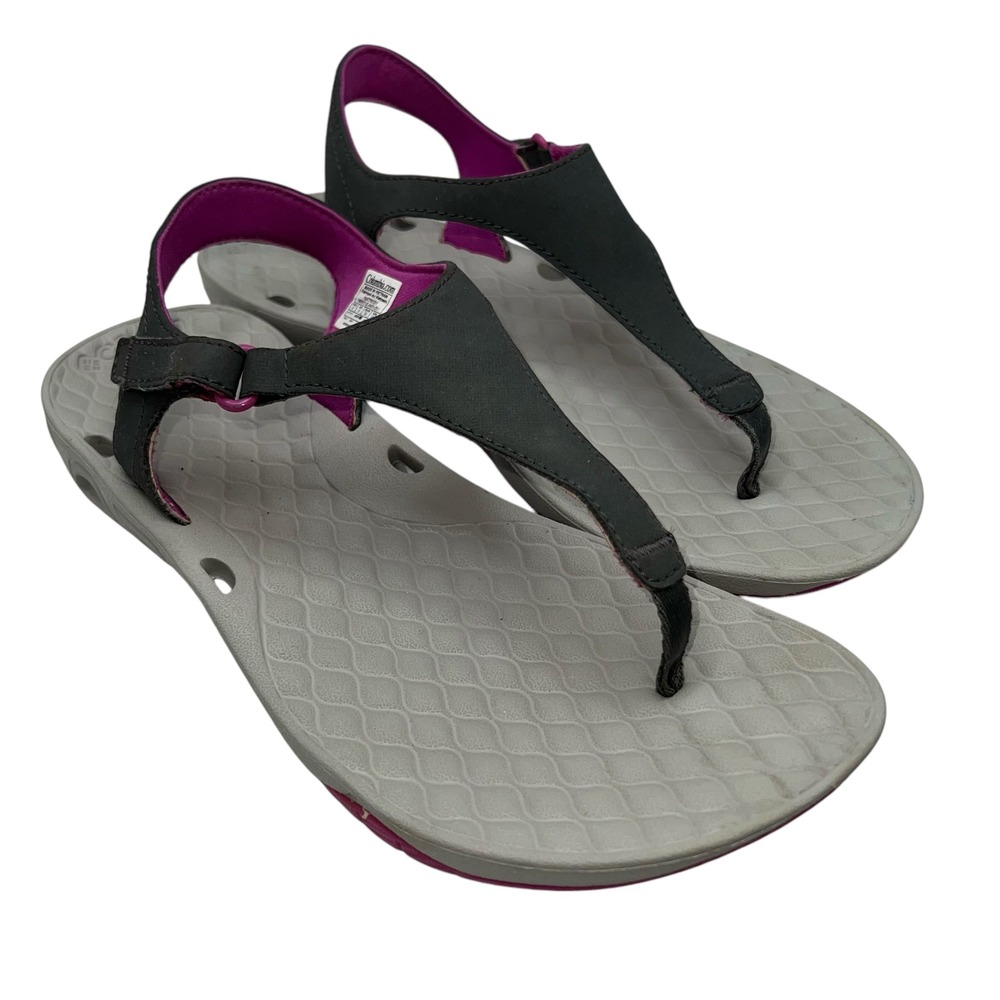 Columbia Black and Purple Women's T‑Strap Sandals